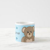 Niedlicher Teddybär blau gelb mit Sternenkind Espressotasse (Vorderseite)