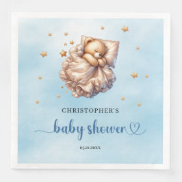 Niedlicher Teddybär, blau und goldgelb Serviette