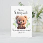 Niedlicher Teddybär Dankeskarte (Stehend Vorderseite)
