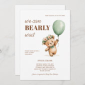 Niedlicher Teddybär, den wir frühzeitig abwarten k Einladung (Vorne/Hinten)