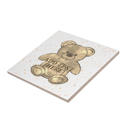 Niedlicher Teddybär-eigener Text Fliese (Seite)