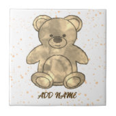 Niedlicher Teddybär-eigener Text Fliese (Vorderseite)