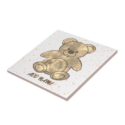 Niedlicher Teddybär-eigener Text Fliese (Seite)
