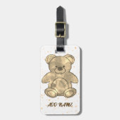 Niedlicher Teddybär-eigener Text Gepäckanhänger (Vorderseite vertikal)