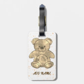 Niedlicher Teddybär-eigener Text Gepäckanhänger (Rückseite vertikal)