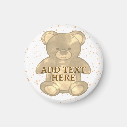 Niedlicher Teddybär-eigener Text Magnet (Vorne)