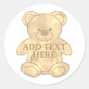 Niedlicher Teddybär-eigener Text Runder Aufkleber