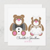 Niedlicher Teddybär Einladung (Vorne/Hinten)