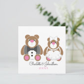 Niedlicher Teddybär Einladung (Stehend Vorderseite)