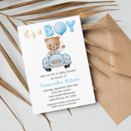 Niedlicher Teddybär Es ist eine Baby-Dusche Einladung