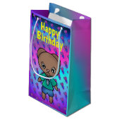 Niedlicher Teddybär für Geburtstage Kleine Geschenktüte (Rückseite Schrägansicht)