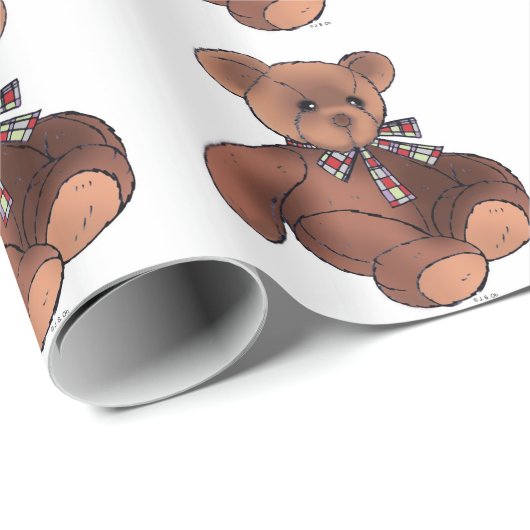 niedlicher Teddybär Geschenkpapier (Rolleneckpunkt)
