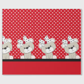 niedlicher Teddybär Geschenkpapier (Flach)