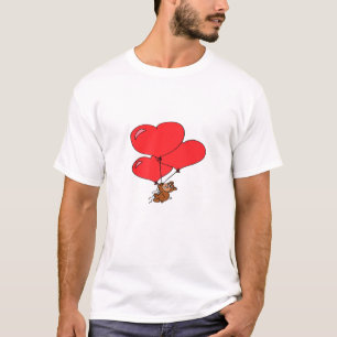 Niedlicher Teddybär hält Herz T-Shirt
