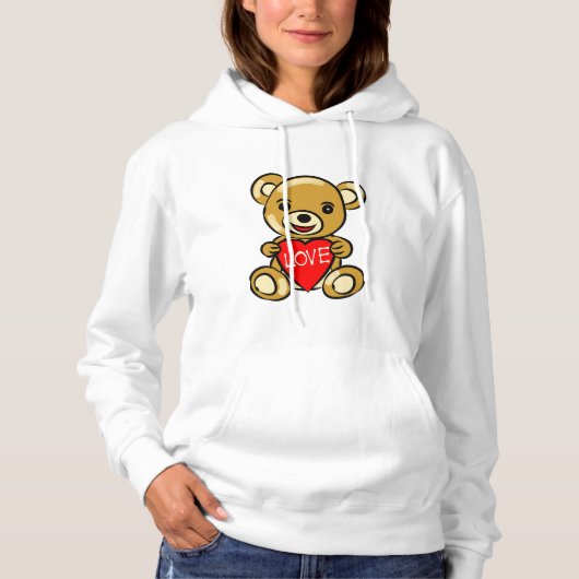 Niedlicher Teddybär Herz mit Liebe - Adorable Hoodie (Vorderseite)