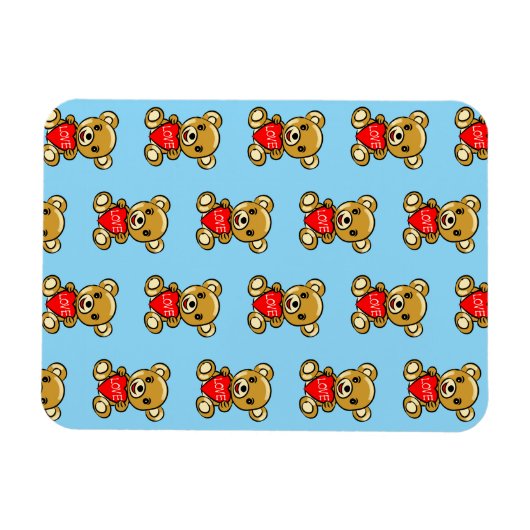 Niedlicher Teddybär Herz mit Liebe - Adorable Magnet (Horizontal)