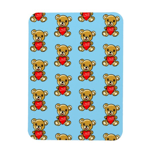 Niedlicher Teddybär Herz mit Liebe - Adorable Magnet (Vertikal)