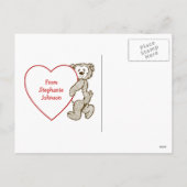 Niedlicher Teddybär Herzkid's Valentinstag Feiertagspostkarte (Rückseite)