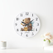 Niedlicher Teddybär Honigtopf Große Wanduhr (Zuhause)
