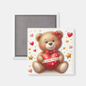 Niedlicher Teddybär I Liebe Sie Magnet (Vorderseite/Rückseite)