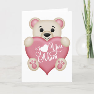 Niedlicher Teddybär - ich höre dich Mama Feiertagskarte