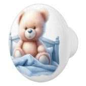 Niedlicher Teddybär im Bett, Kindermöbel, Schlafzi Keramikknauf (Rechts)