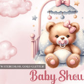 Niedlicher Teddybär in Aquarell Einladung