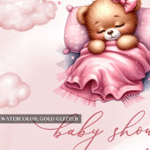 Niedlicher Teddybär in Aquarellfarbe Einladung