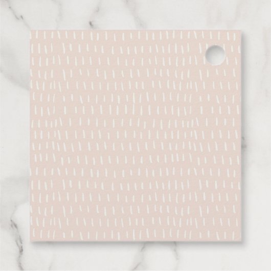 Niedlicher Teddybär in Blume Basket Pink Babydusch Geschenkanhänger (Rückseite)