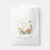 Niedlicher Teddybär in Blume Basket Pink Babydusch Geschenktütchen (Vorderseite)