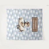 Niedlicher Teddybär, Jungenduschzeichen Wandteppich (Vorderseite (Horizontal))