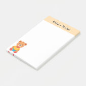 Niedlicher Teddybär Kinder Personalisiert Post-it Klebezettel (angewinkelt)