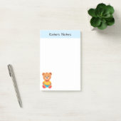 Niedlicher Teddybär Kinder Personalisiert Post-it Klebezettel (Büro)