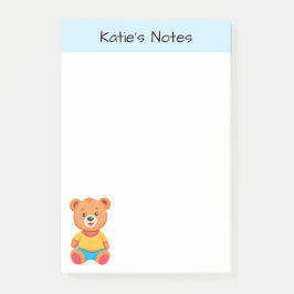 Niedlicher Teddybär Kinder Personalisiert Post-it Klebezettel