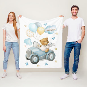 Niedlicher Teddybär mit Aquarellfarbe Fleecedecke