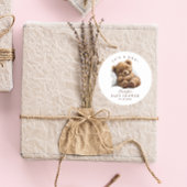 Niedlicher Teddybär mit Aquarellfarbe Runder Aufkleber