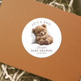 Niedlicher Teddybär mit Aquarellfarbe Runder Aufkleber