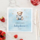 Niedlicher Teddybär mit Babyflasche Babydusche Serviette (Beispiel)