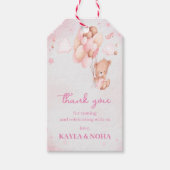 Niedlicher Teddybär mit Ballon Geschenkanhänger (Vorderseite)