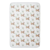 Niedlicher Teddybär mit Ballon & Grün Kinder Badematte (Vorderseite Vertikal)