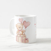 niedlicher Teddybär mit Ballons Tasse (Vorderseite Links)