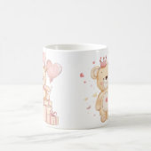 niedlicher Teddybär mit Ballons Tasse (Mittel)
