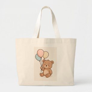 Niedlicher Teddybär mit Balloons   Baby & Kids-Ges Jumbo Stoffbeutel