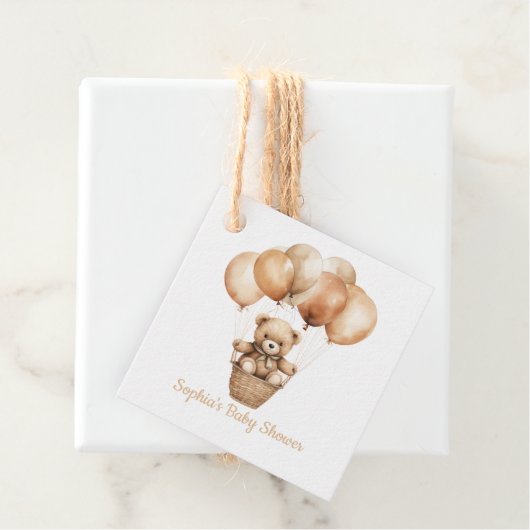 Niedlicher Teddybär mit Balloons Danke Geschenkanhänger (Beispiel)