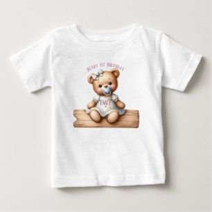 Niedlicher Teddybär mit Balloons und Geschenken Baby T-shirt