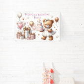 Niedlicher Teddybär mit Balloons und Geschenken Banner (InSitu)