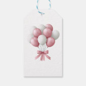 Niedlicher Teddybär mit Balloons und Geschenken Geschenkanhänger (Rückseite)