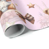 Niedlicher Teddybär mit Balloons und Geschenken Geschenkpapier (Rolleneckpunkt)