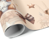 Niedlicher Teddybär mit Balloons und Geschenken Geschenkpapier (Rolleneckpunkt)