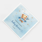 Niedlicher Teddybär mit Band, es ist eine Babydusc Serviette (Ecke)